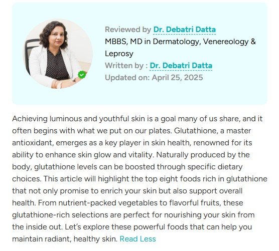 Dr. Debatri Datta, MBBS, MD in Dermatology, Venereology & Leprosy, seated at a desk, professional portrait for skincare article.