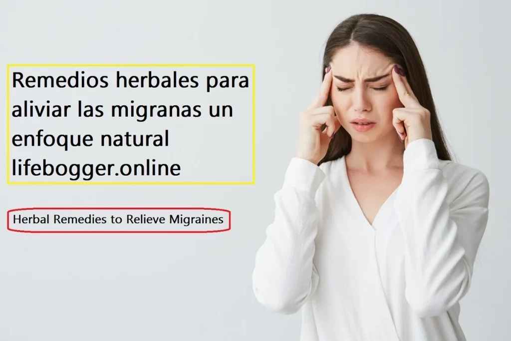 Woman suffering from migraine headache pressing fingers to temples showing need for herbal remedies natural relief