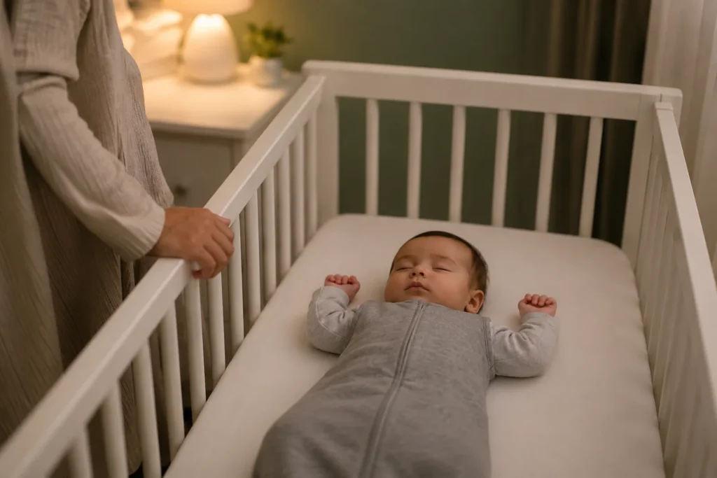 Best sleeping position for baby with stuffy nose infant sleeping flat on back in a bare crib